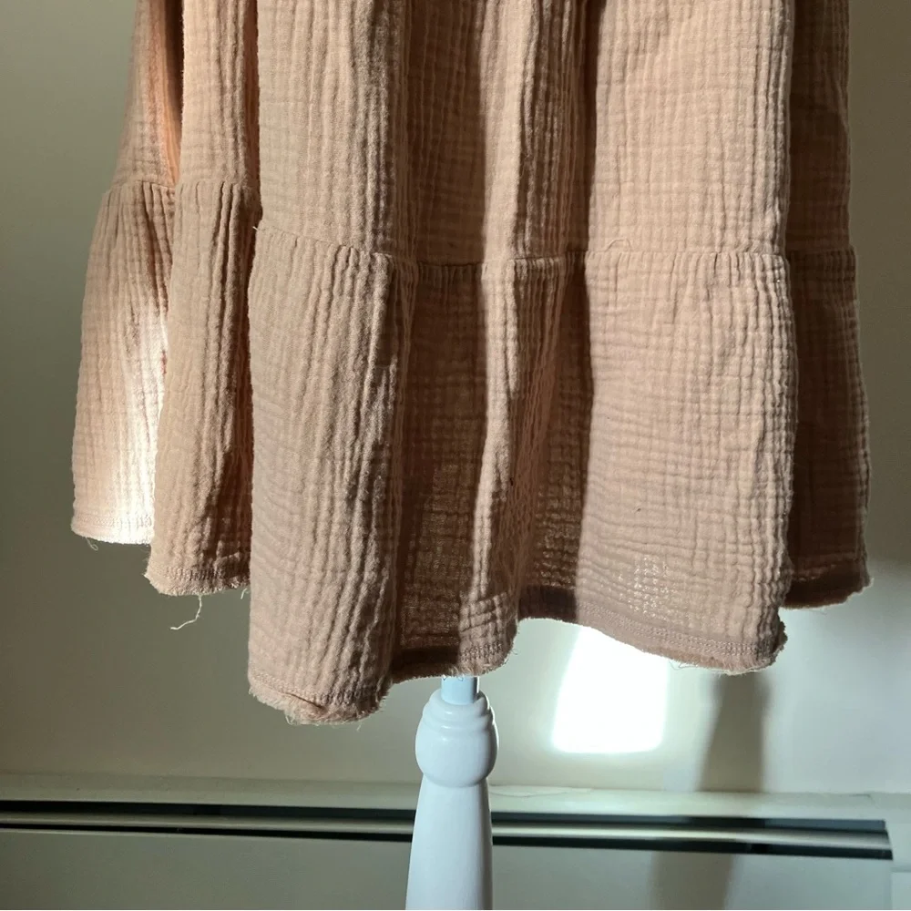Aerie Pool-To-Party Cotton Dress Cappuccino Tan size XS - Picture 5 of 10